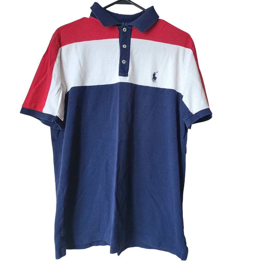 Polo Ralph Lauren Shirt Mens Size Medium Classic Fit Colorblock Short Sleeve